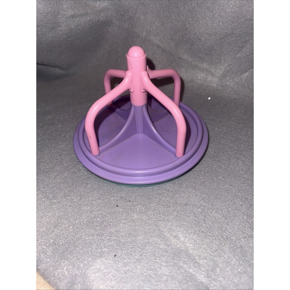 Fisher Price Loving Family Dollhouse Rare Pink Turquoise & Purple Merry Go Round